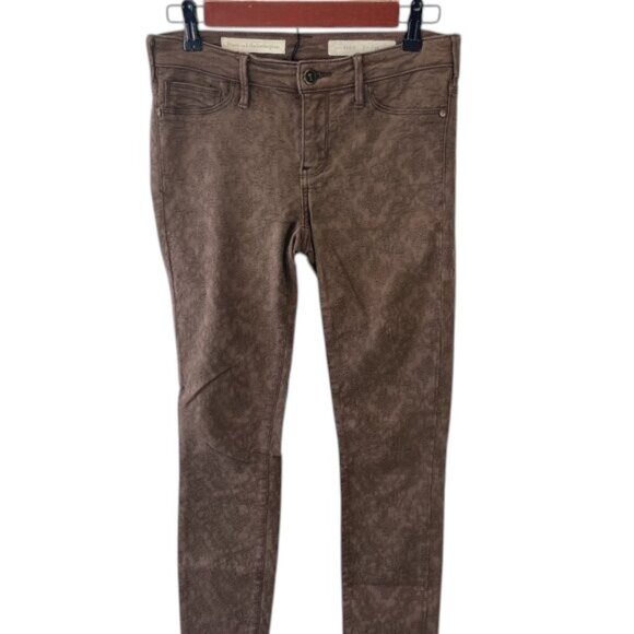 Pilcro Serif Pants by Anthropologie Women’s Size 26 Brown Textured Casual - Picture 1 of 11